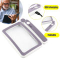 Portable Magnifier Foldable Led Magnifying Glass Lightweight Handheld Reading Aid for Elderly High Power Magnification Scratch-resistant Magnifier. 