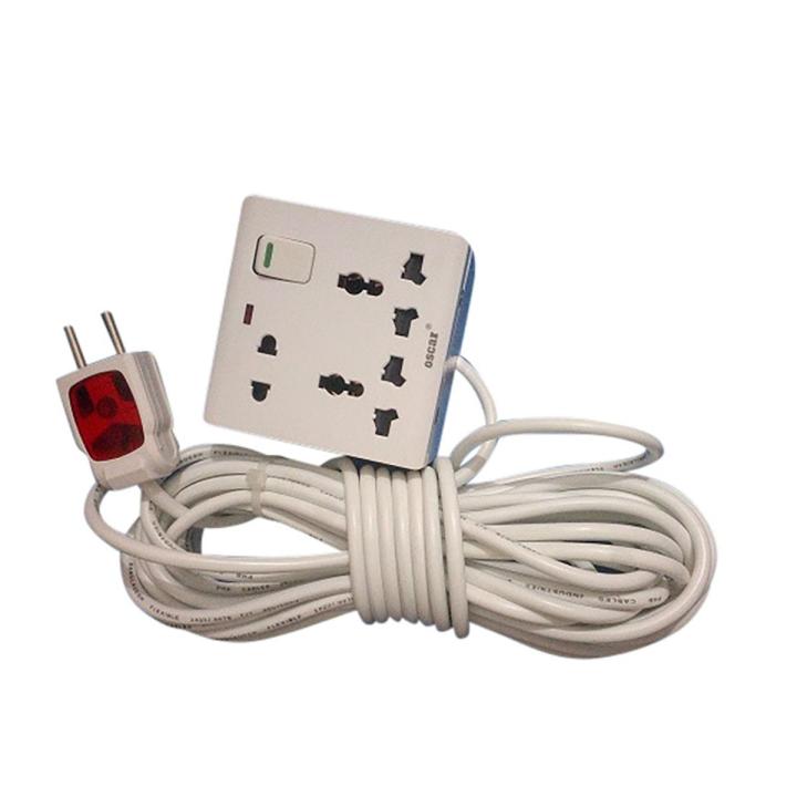 20 Meter / 65 Feet Handmade 3 port / 8 Pin Multi plug (Heavy Duty + Long lasting) Universal Socket 100% Copper 40/76 Cable