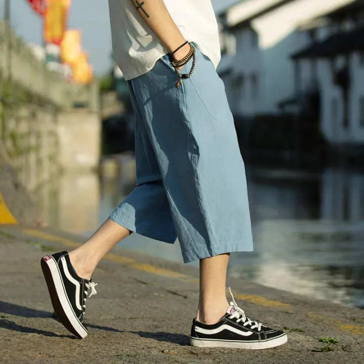 M-5XL%20Wide%20Leg%20Linen%20Drawstring%20Pants%20Elastic%20Waist%20Three%20Quarter%20Linen%20Trousers%20Mens%20Summer%20Loose%20Fit%20Casual%20Pants%20XXXXXL%20-%20Image%202
