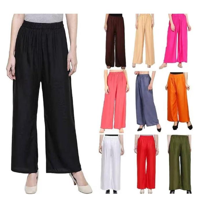 Women Rayon Palazzo Plazo Pant Women Bottom Wear Pajama Trousers Girls Party Wear Dress Harem Pant Nightwear Lounge Loose Pants Daraz .bd