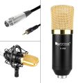 FIFINE F-700 Professional Condenser Sound Recording Microphone with Shock Mount for Studio Radio Broadcasting & Live Boardcast, 3.5mm Earphone Port, Cable Length: 2.5m.