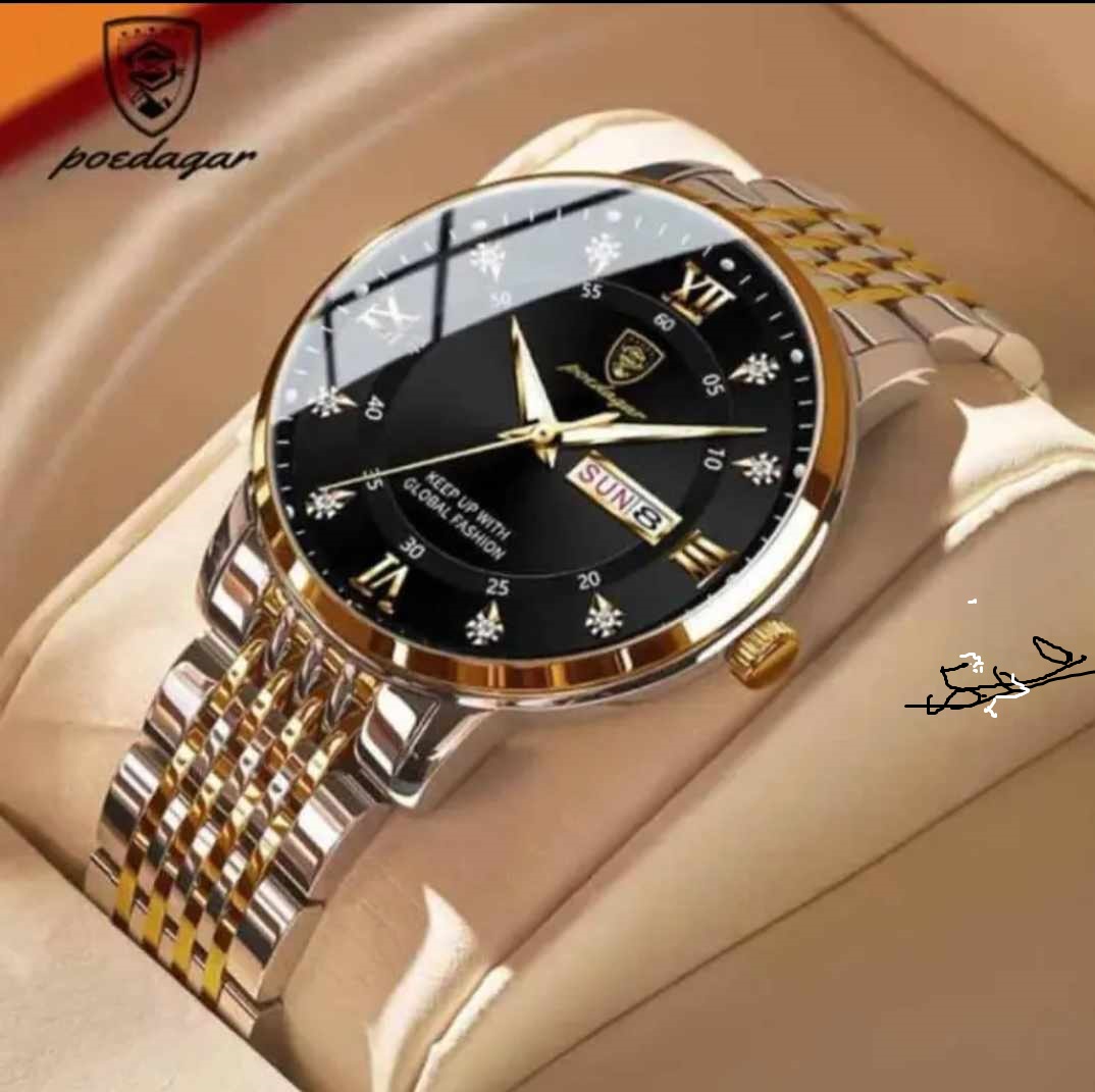POEDAGAR Men Watch Top Brand Luxury Business Quartz Mens Watches Full Steel Waterproof Luminous Wristwatch Men Relogio Masculino