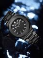 Stainless Steel Wrist Matte Quartz Watch For Men-Black - Watch For Men.