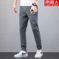 Nanjiren Spring New Jeans Six Pockets Summer Thin Stretch Casual Pants Men Slim-Fitting Ankle Length Trousers.