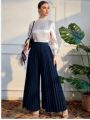 Soft & Stretchable Korean Crepe Palazzo For Women ..
