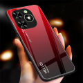 Phone case Tecno Spark Go 2024 Gradient Mirror Tempered Glass Protector Hard Back cover Tecno Spark Go 2024 case.