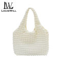 LouisWill Women Cloud Bubble Shoulder Bag Soft Tote Bag Casual Book Bags Handbags Pleated Bubble High Capacity Shoulder Bag / Handbag.