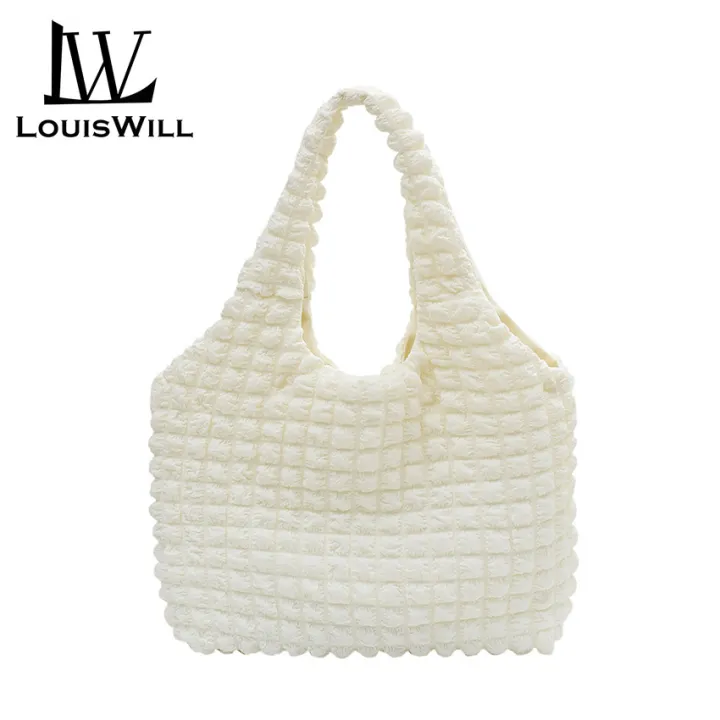 LouisWill%20Women%20Cloud%20Bubble%20Shoulder%20Bag%20Soft%20Tote%20Bag%20Casual%20Book%20Bags%20Handbags%20Pleated%20Bubble%20High%20Capacity%20Shoulder%20Bag%20/%20Handbag%20-%20Image%203
