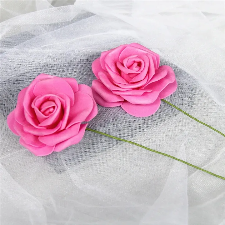 10/20/30Pcs%208cm%20Heads%20Artificial%20PE%20Foam%20Rose%20Flowers%20With%20Stem%20For%20DIY%20Bouquet%20Bridal%20Wedding%20Party%20Decoration%20Scrapbooking%20-%20Image%206