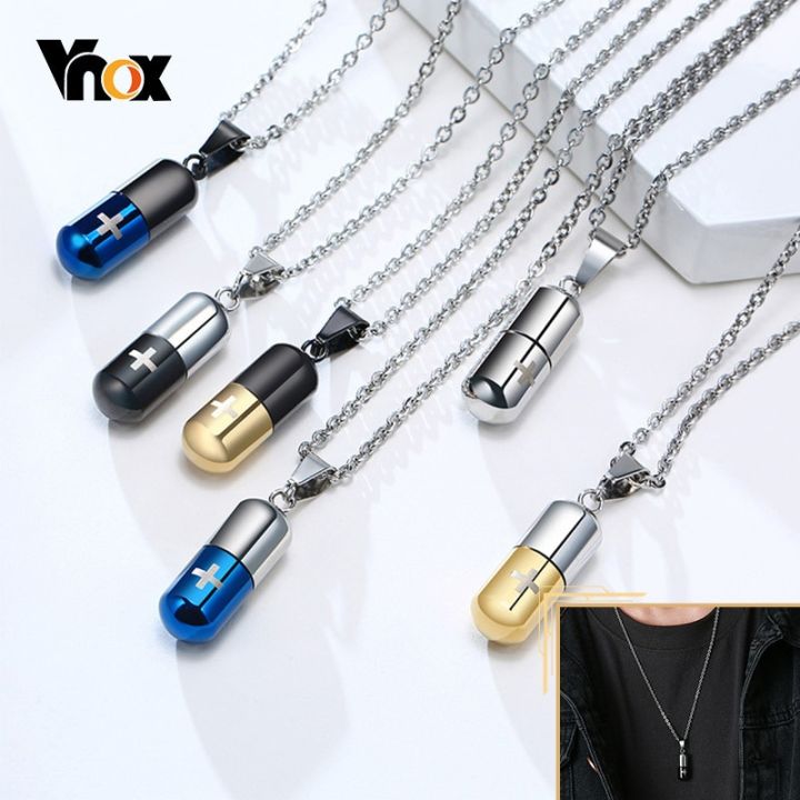 Vnox%20Hollow%20Pill%20Necklace%20for%20Men%20Women,Cross%20Engraved,Cremation%20Urn%20Pendant,Perfume%20Holder,Ashes%20Vial%20Keepsake%20Memorial%20Jewelry%20-%20Image%203