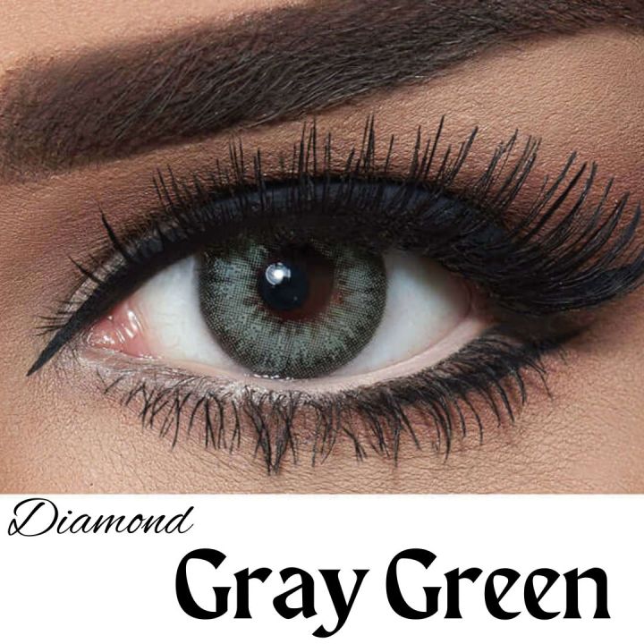 Bella Gray Green Diamond Color Contact Lens with kit box. Bella Diamond Series. #g.r.a.y.green