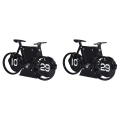 2X Flip Clock Retro Style Bicycle Shaped Flip Clock Classic Mechanical Desktop Clock, Digital Display.