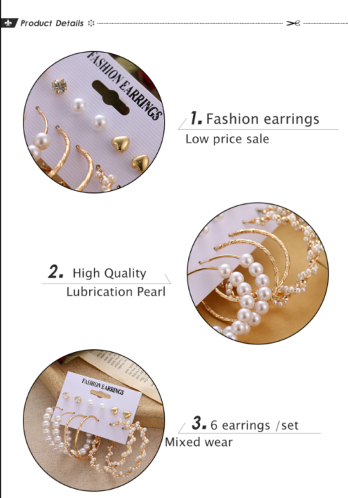 Fashionable%20Trendy%206%20Pairs%20=%2012%20Pcs%20Pearl%20Stud%20Earrings%20for%20Girls%20Simple%20Stylish%20-%20Trendy%20Big%20Hoop%20Earrings%20for%20Women%20New%20Collection%20Simple%20Top%20-%20Kaner%20Dul%20for%20Girls%20-%20Image%206