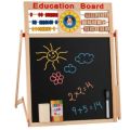 Education Board Double Sided Wooden Multi Purpose Magnetic White & Black Board For Kids. 
