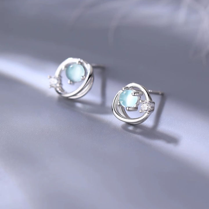 Light%20luxury%20micro%20inlaid%20zircon%20surround%20stud%20earrings%20women's%20simple%20fashion%20exquisite%20elegance%20S925%20silver%20pin%20earrings%20net%20red%20earrings%20trend%20-%20Image%202