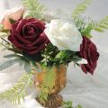 Artificial Flowers 125Pcs Looking Burgundy Fake Roses with Stems for DIY Wedding Bouquets Red Bridal Shower. 