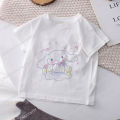 Cinnamoroll Children T-shirt Kawaii T Shirt Sanrio Anime Cartoons Children Casual Clothes Tee Shirt Kid Girl Boy Fashion Y2K Top.