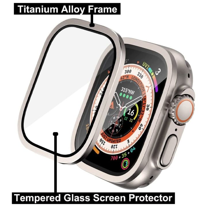 for%20Apple%20Watch%20Case%20Ultra%202%2049mm%20Screen%20Protector%20accessories%20Metal%20Aluminum%20Alloy%20Cover%20Frame+Tempered%20Glass%20iWatch%20ultra%20case%20-%20Image%202