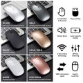2.4Ghz Wireless Mouse Driver Free Rechargeable 1600 DPI Ergonomic Mice Mini USB Receiver Computer Supplies Rose Gold. 