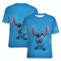 Funny Disney T-Shirts Lilo and Stitch Cartoon Anime 3D Print Men Women Casual Fashion Oversized T Shirt Kids Boy Girl Tees Tops.