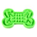 Pet  bowl Silicone Durable  food bowl Slow Food Anti suffoe  bowl Feeder Dishes For Feeding Large  pet accessorie - green - S 24X17X3.8 m. 