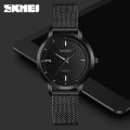 SKMEI Elegant Women Quartz Watch Fashion Simple DesignResistant Stainless Steel Strap Rose reloj. 