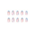 24pcs Almond Head Nails French Line Design Full Coverage False Nail Art Finished with GluWearable Removable Press on Nails. 