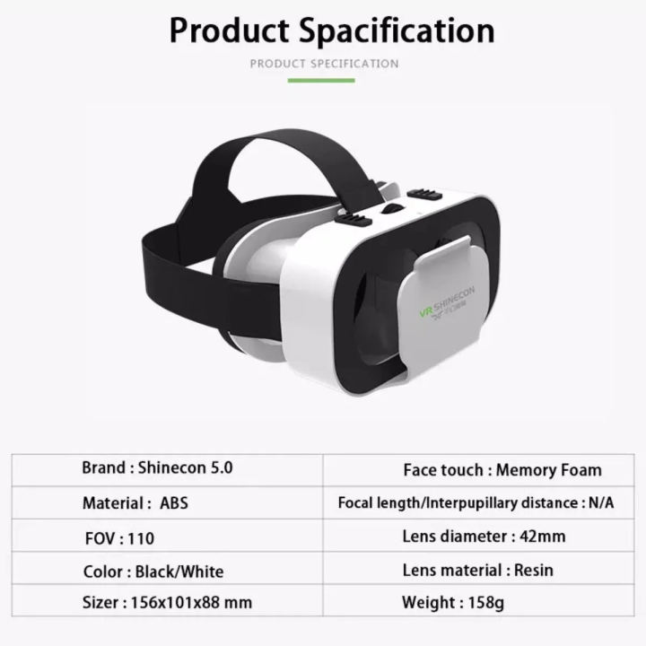 VR%20Shinecon%20Box%205.0%20Mini%20VR%20Box%203D%20Glass%20Virtual%20Reality%20Headset%20for%20Smartphones%20With%20REMOTE%20-%20White%20and%20Black%20-%20Image%202