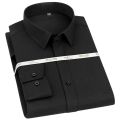 Black Shirt For Men Fashion Long Sleeve Cotton Shirt Casual Dress Shirts.