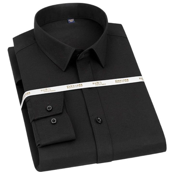 Black%20Shirt%20For%20Men%20Fashion%20Long%20Sleeve%20Cotton%20Shirt%20Casual%20Dress%20Shirts%20-%20Image%203