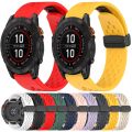 20mm Folding Buckle Hole Silicone Watch Band For Garmin Fenix 7S Solar. 