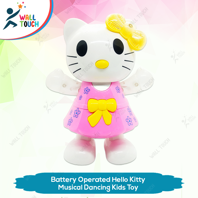 Battery Operated Hello Kitty Musical Dancing Kids Toy With 3D Flashing Lights For Infant Gift Set As Baby Toys