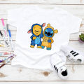 Disney White Outdoor Comfy Kids T-Shirts Stitch & Groot Creativity Popular Exquisite 3-12T High Quality Child T Shirts Hot Sell. 