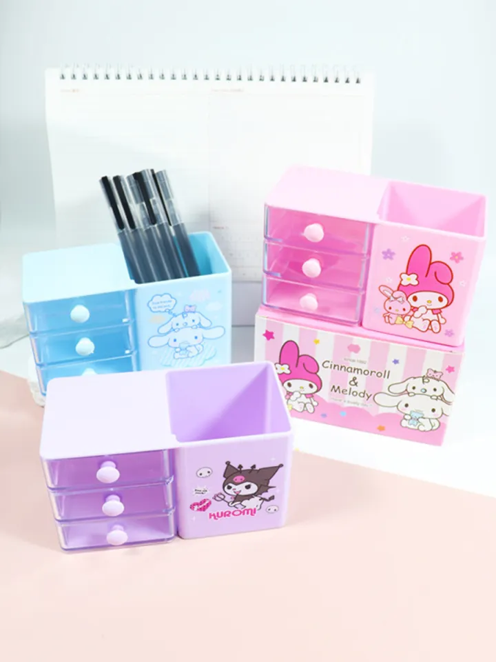 Sanrio Cinnamoroll Pen Holder Storage Box Kawaii Kuromi Hello