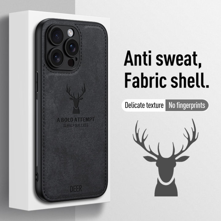 Luxury%20Cloth%20Leather%20Deer%20Head%20Pattern%20Case%20for%20iphone%2015%2014%2013%2012%2011%20Pro%20X%20XR%20XS%20Max%2016%20Plus%20Shockproof%20Soft%20Back%20Shell%20Cover%20-%20Image%205