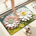 Daisy diatom mud bath absorbent floor mat home door mat bathroom door anti-slip quick-dry foot mat drain mat. 