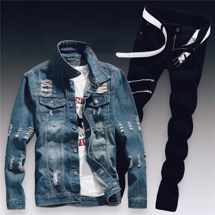 Spring%20Mens%20Denim%20Two%20Piece%20Set%20Hole%20Ripped%20Slim%20Fit%20Jacket%20Jeans%20Sets%20Male%20Casual%20Vintage%20Ropa%20Hombre%20Cargo%20Suit%20Streetwear%20-%20Image%203
