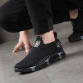 Cross-border wholesale sneakers trendy men's shoes autumn new running shoes athleisure shoes men's flying weaving shoes trendy shoes men.