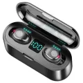 Tws f9 earbuds earphones wireless headset earbuds f9 with 2000mah power bank.. 