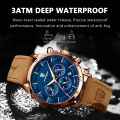 POEDAGAR Men Quartz Watch Luxury Sports Waterproof Chronograph Luminous Date Man Wristwatch Business Leather Men's Watches Clock. 
