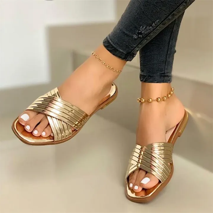 Plus%20size%20sandals%202023%20summer%20foreign%20trade%20beach%20comfortable%20flat%20bottom%20open%20toe%20443%20casual%20outdoor%20slippers%20women%20-%20Image%205