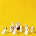 10Pcs Rabbit Bunny Miniatures Lovely Cute Fairy Garden Gnome Moss Terrarium Decor Crafts Bonsai Figurine DIY Doll House Decor.