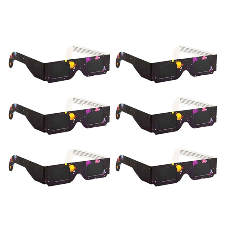 6 Pack Paper Solar Eclipse Glasses Eclipse Shade Safe Shades for Direct Sun Viewing