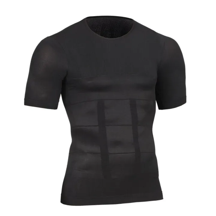 Men Lose weight slimming vest tops waist belt reduce belly stomach shapewear sture corrector t shirt  chest shaper