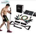 FITLETHIC Resistance Bands Tubes (11 pcs) Set with Exercise Loop Bands & Door Anchor, Ankle Strap, Carrying Case - Gym Strength Training, Crossfit. 