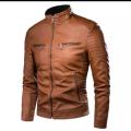 Red PU Leather Jacket For Men. 