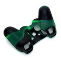 2X Skin Cover Protective Silicone Case for PS2 PS3 Controller - Dark-Green + Black.
