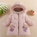 Children's winter clothes, velvet thickened, fashionable cotton clothes, baby girls 1 to 6 years old, foreign winter coats, European and American foreign trade models. 