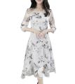 Women's Summer Organza Floral Print Wedding Party Ball Prom Gown Cocktail Dress. 