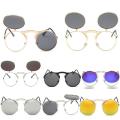 【linfang store】(NEW)Retro Vintage Gothic Round Flip Sunglasses. 